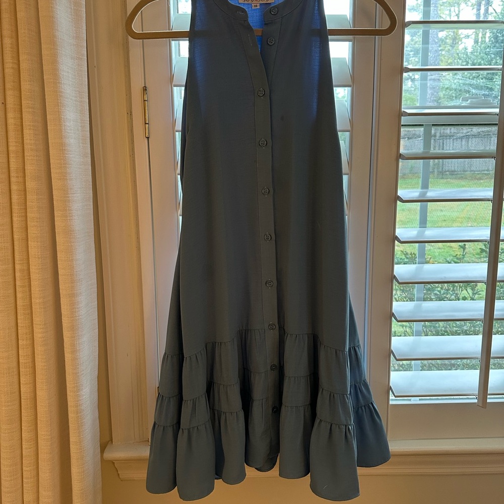 Elegant Blue Sleeveless Dress